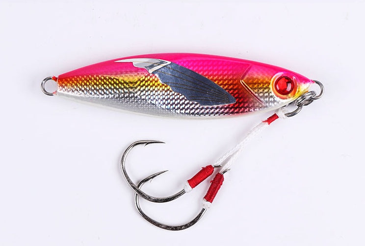 Unleash Your Fishing Potential with the Laser Luminous Double Hook Slow Shake Iron Plate Bait